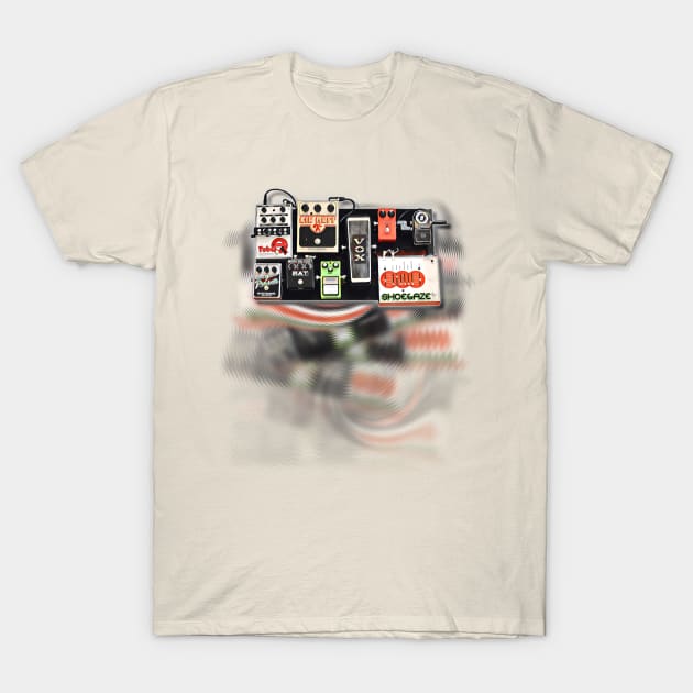 Shoegaze Guitar Pedals - Indie Dream Pop FanArt T-Shirt by darklordpug